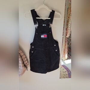 Tommy Hilfiger Womens Black Corduroy Dress Overalls Size S